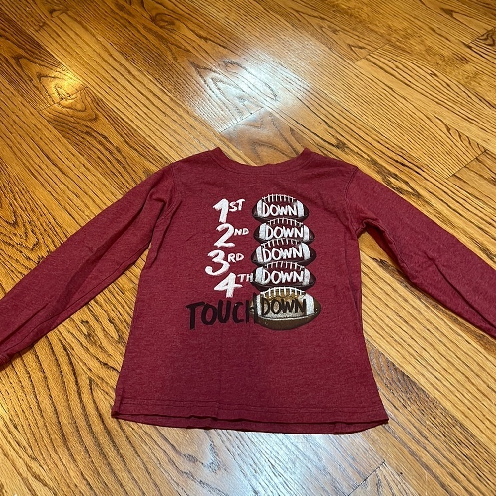 Wes and Willy Boy’s Red Football Long Sleeve Size 4
